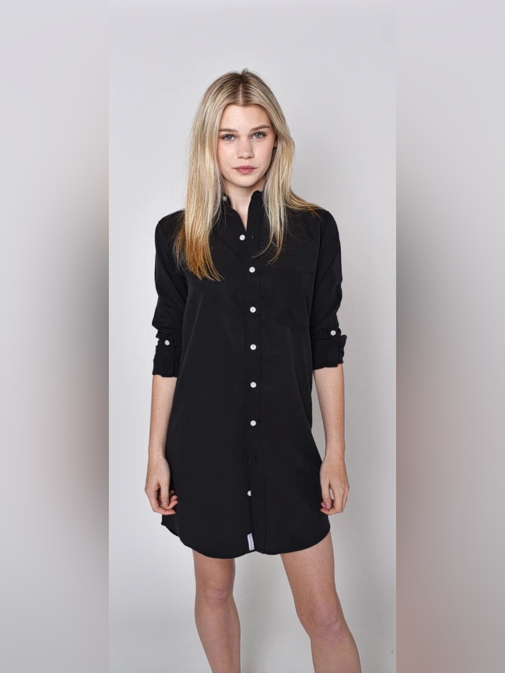 Emily Phillips Nashville Black Tencel Girlfriend Shirt Dress Size XL 12/14 USA
